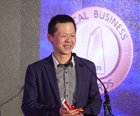 Tao Ding speaking at the 2025 Local Business Awards
