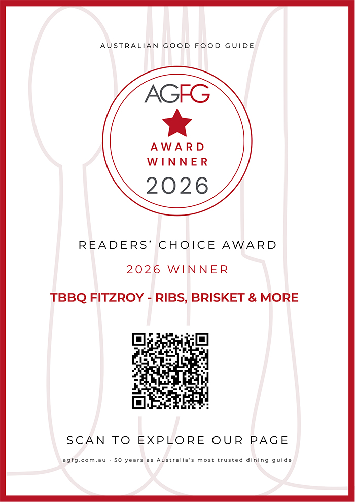 Australian Good Food Guide Readers' Choice Award 2026 certificate awarded to TBBQ Fitzroy
